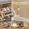 SoBuy FSR199-N Banc à Chaussures avec Abattant et Rangement Caché – Coussin Rembourré – 24 cm – Naturel