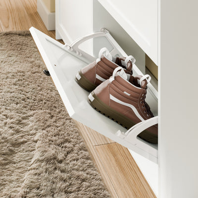 SoBuy FSR208-W Meuble à Chaussures Gain de Place Ultra-Slim 19cm – Entrée Étroite – 100x19x107 cm Blanc
