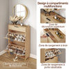 SoBuy FSR212-N Meuble à Chaussures pour Entrée Étroite – 24 cm de Profondeur, Chêne Naturel