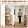 SoBuy FSR212-N Meuble à Chaussures pour Entrée Étroite – 24 cm de Profondeur, Chêne Naturel