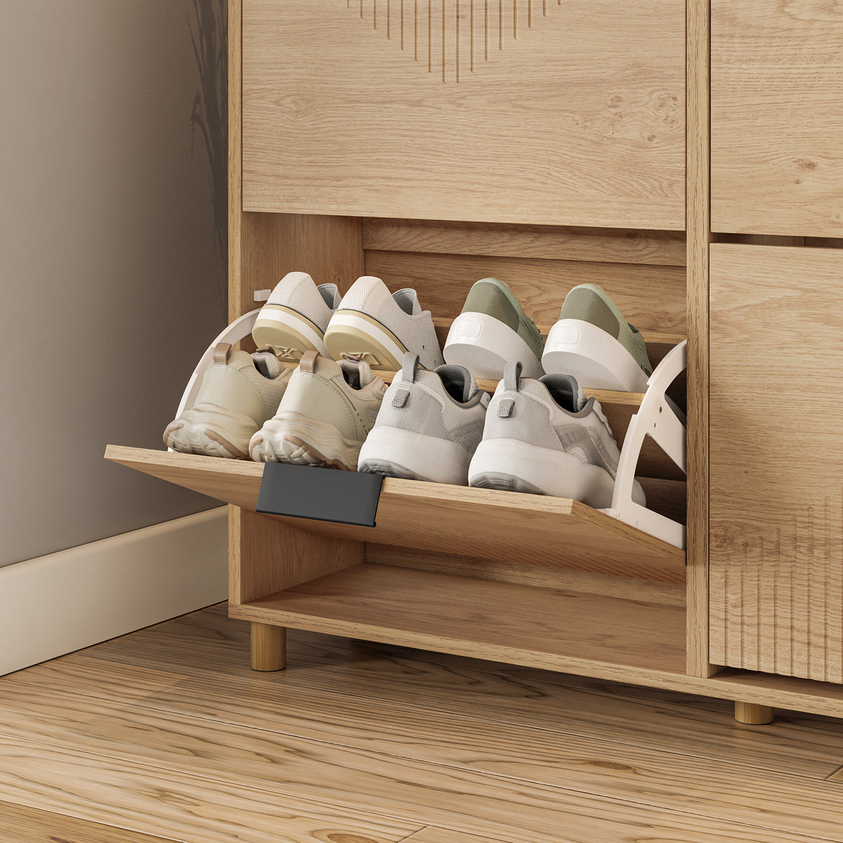 SoBuy FSR214-N Meuble à Chaussures Compact 24 cm de Profondeur – Naturel