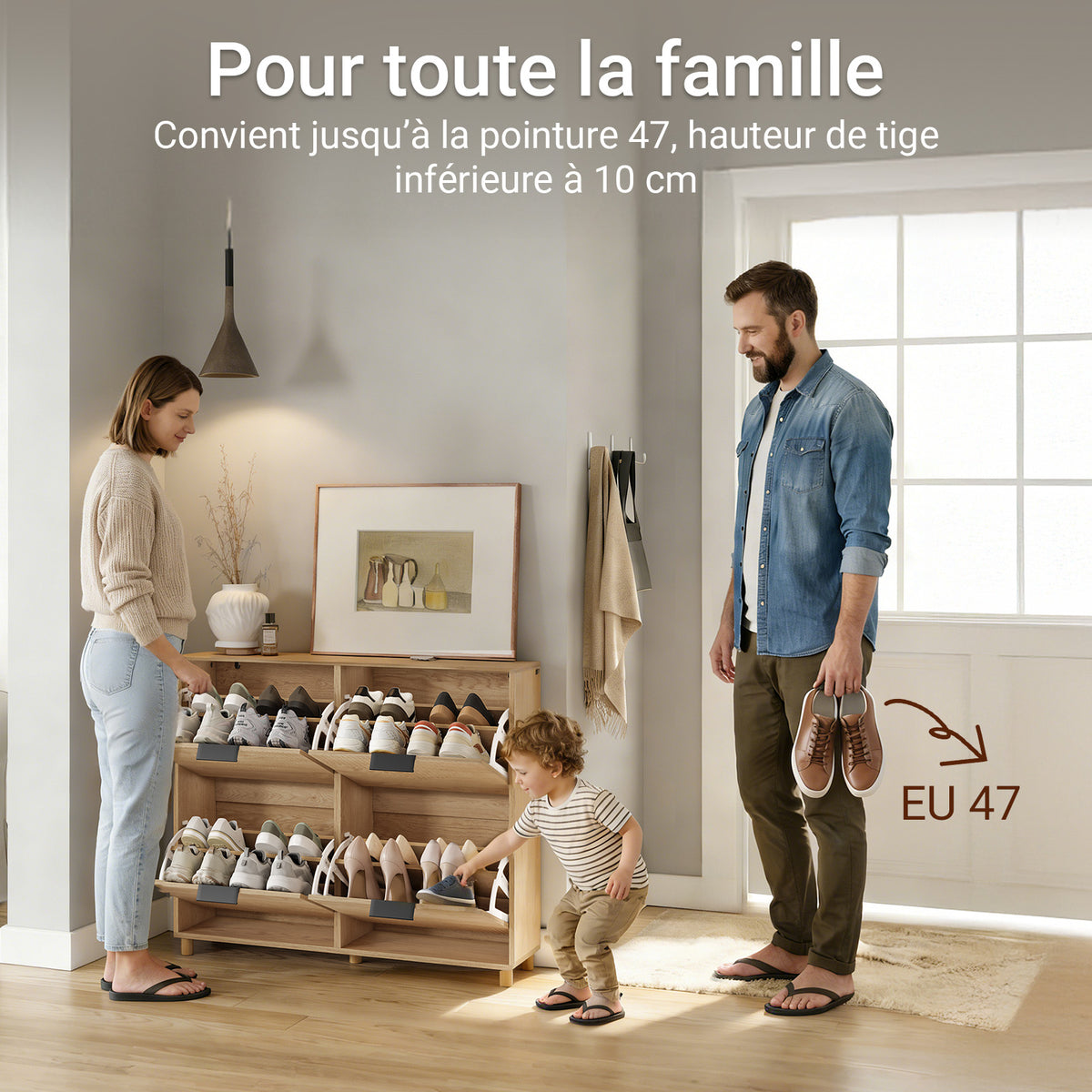 SoBuy FSR214-N Meuble à Chaussures Compact 24 cm de Profondeur – Naturel