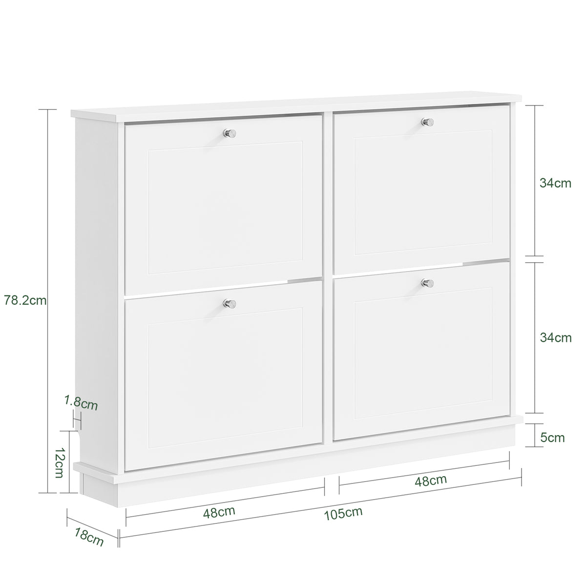 SoBuy FSR216-W Meuble à Chaussures Gain de Place Ultra-Slim 18cm – Entrée Étroite – 105x18x78 cm Blanc
