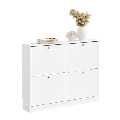 SoBuy FSR216-W Meuble à Chaussures Gain de Place Ultra-Slim 18cm – Entrée Étroite – 105x18x78 cm Blanc