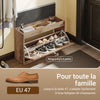 SoBuy FSR218-F Banc à Chaussures avec Coussin Amovible et 1 Abattant – Slim 24 cm, 6-8 Paires, Charge 123 kg – Bois et Gris