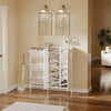 SoBuy FSR231-W Meuble à Chaussures en Bois 2 Portes – Armoire à Chaussures Mince avec Abattants pour Entrée, Blanc Mat – 115,5×14,5×117 cm, Charge 58 kg