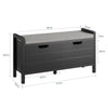 SoBuy FSR63-II-SCH Banc à Chaussures avec Coussin Rembourré et 2 Portes – L91×P30×H50 cm, Charge 150 kg, MDF E1, Noir