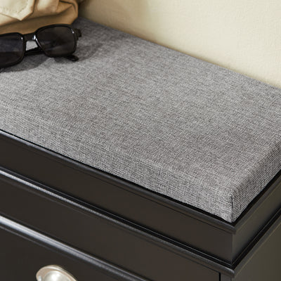 SoBuy FSR64-SCH Banc à Chaussures 2 Abattants avec Coussin Rembourré, Coffre de Rangement pour Entrée – 104x24x51 cm, Noir