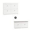 SoBuy Lot Chaussures Blanc FSR64-W + FSR79-W – Banc à Chaussures avec Coussin & Armoire 4 Abattants 16 Paires, Meuble Entrée 