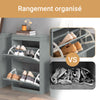SoBuy FSR78-HG Armoire à Chaussures 2 Abattants Slim 24cm – 8 Paires, Dos Aéré, FSC®, Gris, 54x24x83 cm