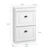 SoBuy FSR79-WG + FSR78-WG Ensemble Armoire à Chaussures 4 + 2 Abattants, Rangement 24 Paires, Gain de Place – Effet Bois Vieilli Blanc
