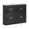 SoBuy FSR79-SCH Armoire à Chaussures 4 Abattants – Séparateurs Réglables, Dos Aéré, Certifiée FSC® – 105×24×83 cm, Noir