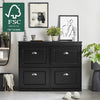 SoBuy FSR79-SCH Armoire à Chaussures 4 Abattants – Séparateurs Réglables, Dos Aéré, Certifiée FSC® – 105×24×83 cm, Noir