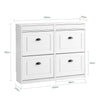 SoBuy FSR79-WG + FSR78-WG Ensemble Armoire à Chaussures 4 + 2 Abattants, Rangement 24 Paires, Gain de Place – Effet Bois Vieilli Blanc
