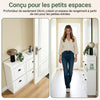 SoBuy FSR79-WG + FSR94-WG Lot de 2 Meubles à Chaussures Slim 28 Paires – Entrée Familiale XXL – Effet Bois Blanc Certifié FSC®