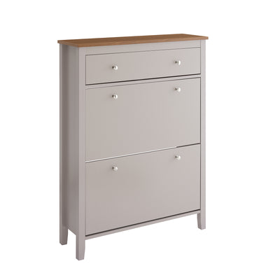 SoBuy FSR89-KA Armoire à Chaussures 2 Abattants et Tiroir, Grande Capacité 12 Paires pour Entrée Couloir – 80x25x108 cm, Marr