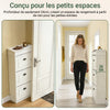 SoBuy FSR79-WG + FSR94-WG Lot de 2 Meubles à Chaussures Slim 28 Paires – Entrée Familiale XXL – Effet Bois Blanc Certifié FSC®