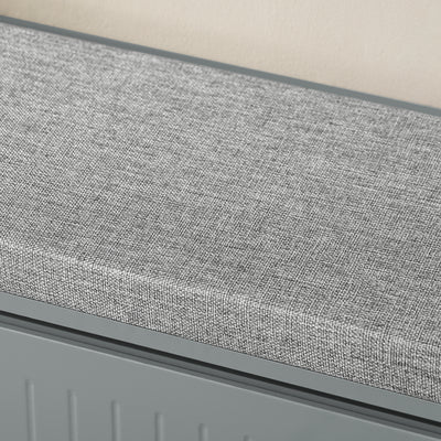 SoBuy FSR98-L-HG Banc à Chaussures avec Coussin Rembourré et 1 Abattant pour Entrée Couloir – 80x26x45 cm, Gris