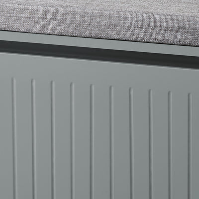 SoBuy FSR98-L-HG Banc à Chaussures avec Coussin Rembourré et 1 Abattant pour Entrée Couloir – 80x26x45 cm, Gris