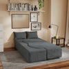 SoBuy FST101-DG Canapé-Lit Convertible 2 Places Gris Foncé – Design Organique en Velours Côtelé, 2 Coussins Inclus, Lit d'Appoint pour Petit Salon – 177×107×32 cm, Charge 227 kg