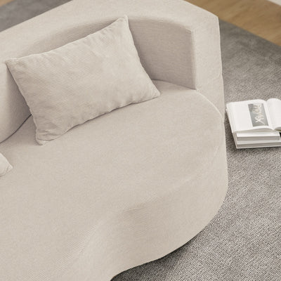 SoBuy FST101-MI Canapé-Lit Convertible Beige 2 Places – Lit d'Appoint Pliable, Velours Côtelé Confortable, 2 Coussins Inclus – 177×107×32 cm, Charge 227 kg