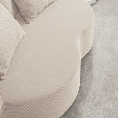 SoBuy FST101-MI Canapé-Lit Convertible Beige 2 Places – Lit d'Appoint Pliable, Velours Côtelé Confortable, 2 Coussins Inclus – 177×107×32 cm, Charge 227 kg