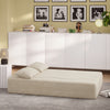 SoBuy FST101-MI Canapé-Lit Convertible Beige 2 Places – Lit d'Appoint Pliable, Velours Côtelé Confortable, 2 Coussins Inclus – 177×107×32 cm, Charge 227 kg