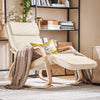 SoBuy FST16-W Fauteuil a Bascule, Relax Rocking Chair, Chaise a Bascule avec Repose-Pieds et Appui-tête réglables, Beige