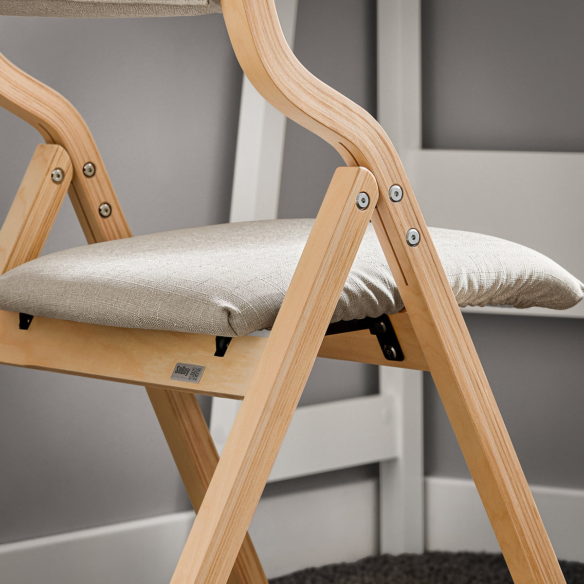 SoBuy FST40-HGx2 Lot de 2 Chaises Pliantes Rembourrées en Bois – Housse Amovible Lavable – Naturel