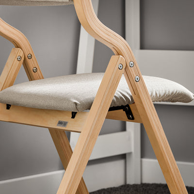 SoBuy FST40-HGx2 Lot de 2 Chaises Pliantes Rembourrées en Bois – Housse Amovible Lavable – Naturel