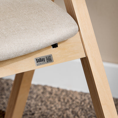 SoBuy FST40-HG Chaise Pliante Confortable en Bois – Housse Amovible Lavable – Naturel