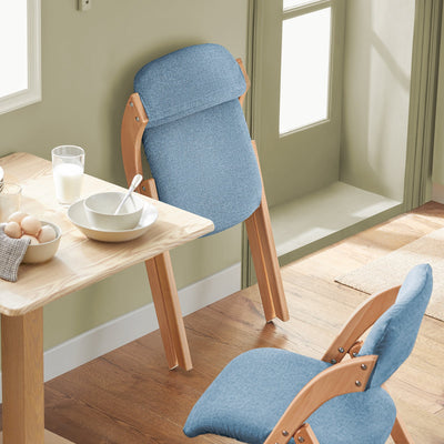 SoBuy FST92-BL Chaise Pliante Rembourrée en Bois – Bleu