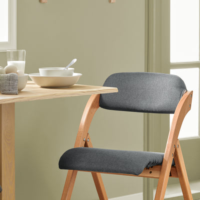 SoBuy FST92-SGx2 Lot de 2 Chaises Pliantes Rembourrées en Bois – Gris Foncé