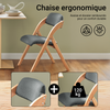 SoBuy FST92-SGx2 Lot de 2 Chaises Pliantes Rembourrées en Bois – Gris Foncé
