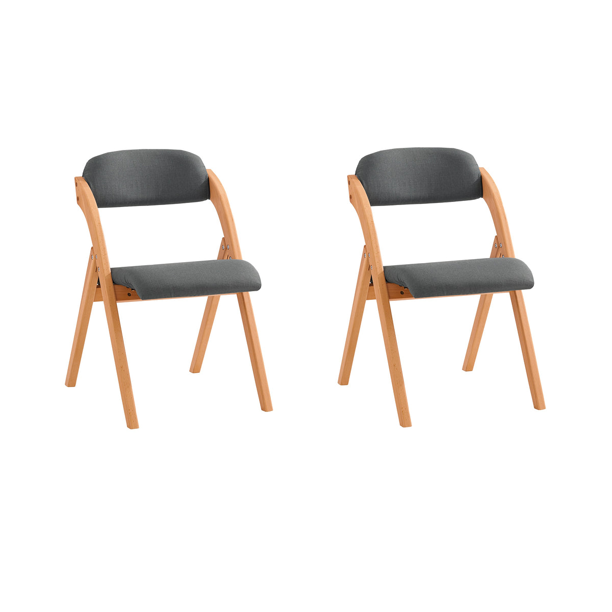 SoBuy FST92-SGx2 Lot de 2 Chaises Pliantes Rembourrées en Bois – Gris Foncé