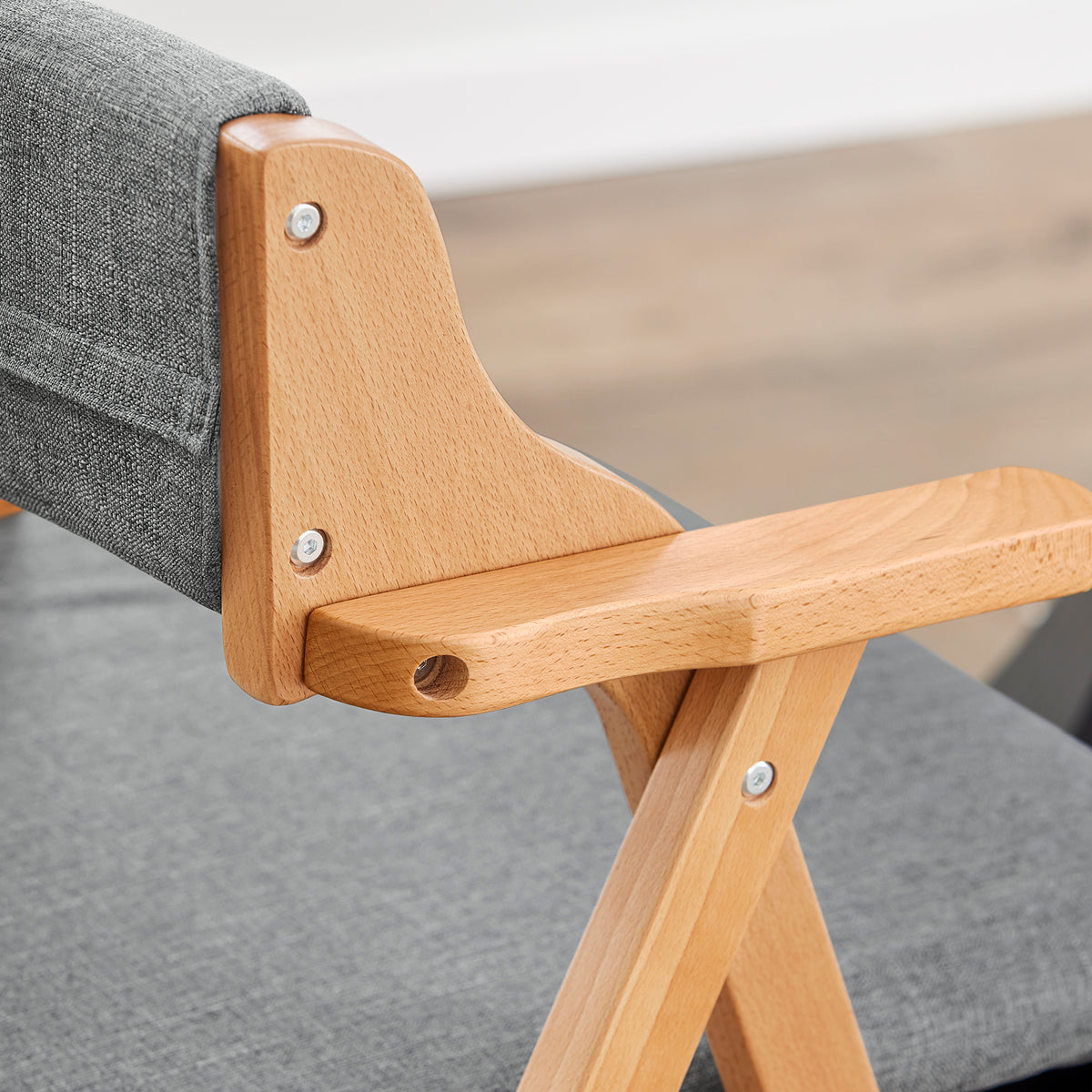 SoBuy FST98-HGx2 Lot de 2 Chaises Pliantes en Bois de Hêtre avec Coussin Déhoussable, Charge 150 kg – Chaises Salle à Manger, Cuisine et Salon, Gris