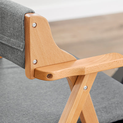 SoBuy FST98-HGx2 Lot de 2 Chaises Pliantes en Bois de Hêtre avec Coussin Déhoussable, Charge 150 kg – Chaises Salle à Manger, Cuisine et Salon, Gris