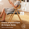 SoBuy FST98-HGx2 Lot de 2 Chaises Pliantes en Bois de Hêtre avec Coussin Déhoussable, Charge 150 kg – Chaises Salle à Manger, Cuisine et Salon, Gris