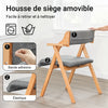 SoBuy FST98-HGx2 Lot de 2 Chaises Pliantes en Bois de Hêtre avec Coussin Déhoussable, Charge 150 kg – Chaises Salle à Manger, Cuisine et Salon, Gris