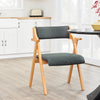 SoBuy FST98-SGx2 Lot de 2 Chaises Pliantes en Bois de Hêtre avec Coussin Déhoussable, Charge 150 kg – Chaises Salle à Manger, Cuisine et Salon, Gris Foncé