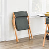 SoBuy FST98-SGx2 Lot de 2 Chaises Pliantes en Bois de Hêtre avec Coussin Déhoussable, Charge 150 kg – Chaises Salle à Manger, Cuisine et Salon, Gris Foncé