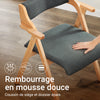 SoBuy FST98-SGx2 Lot de 2 Chaises Pliantes en Bois de Hêtre avec Coussin Déhoussable, Charge 150 kg – Chaises Salle à Manger, Cuisine et Salon, Gris Foncé