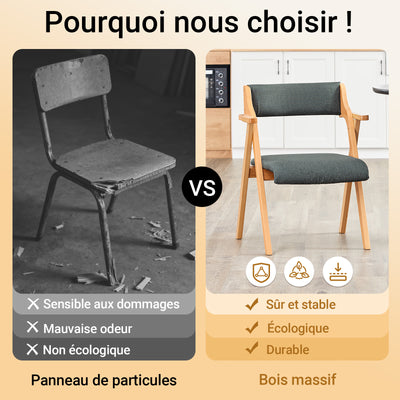 SoBuy FST98-SGx2 Lot de 2 Chaises Pliantes en Bois de Hêtre avec Coussin Déhoussable, Charge 150 kg – Chaises Salle à Manger, Cuisine et Salon, Gris Foncé