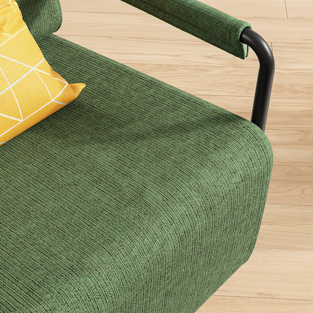 SoBuy FST99-SY Fauteuil Relax en Velours Côtelé avec Repose-Pieds – Design Pliable – 59×74×78 cm, Vert Foncé