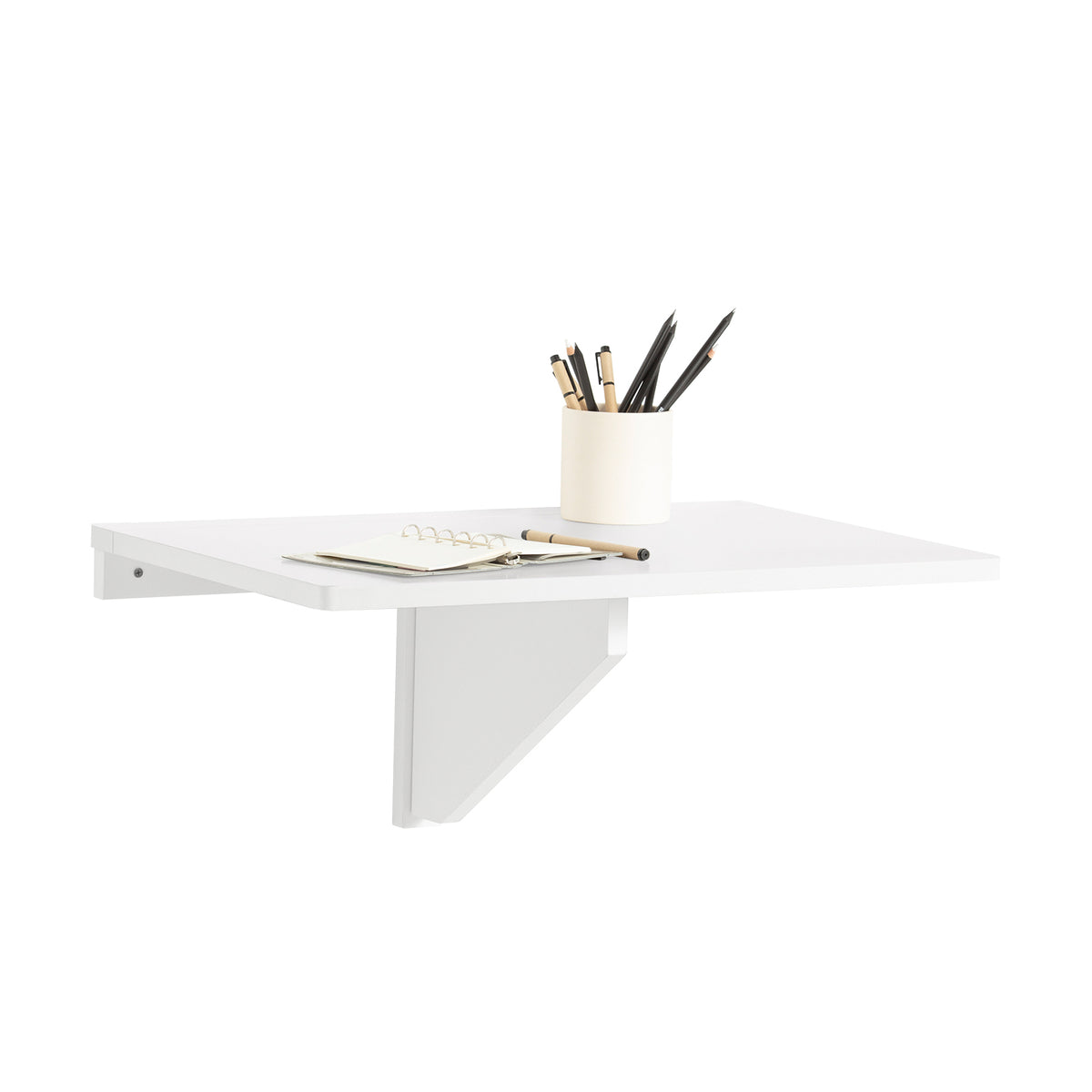 SoBuy FWT03-W Table Murale Pliante 60×40 cm – Bureau ou Table Repas, Charge 50 kg, Blanc
