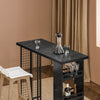 SoBuy FWT100-SCH Table de Bar Design Table Bistrot avec 3 Étagères Table Haute de Cuisine Effet Marbre