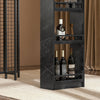 SoBuy FWT100-SCH Table de Bar Design Table Bistrot avec 3 Étagères Table Haute de Cuisine Effet Marbre