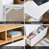SoBuy FWT109-WN Bureau pliant gain de place 63 cm avec 2 tiroirs et étagères – Blanc et bois