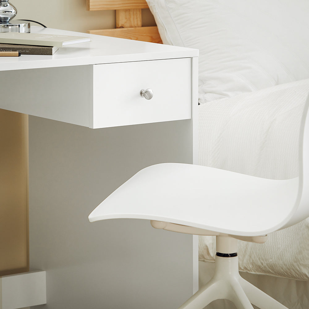 SoBuy FWT35-W Table Bureau Informatique Plan de Travail avec 3 étagères et 1 tiroir