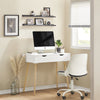 SoBuy FWT40-WN Table Bureau avec 2 Tiroirs Petit Bureau avec Rangement Desk Multifonctionnel pour Ordinateur et Chambre Blanc Naturel 90x45x77cm